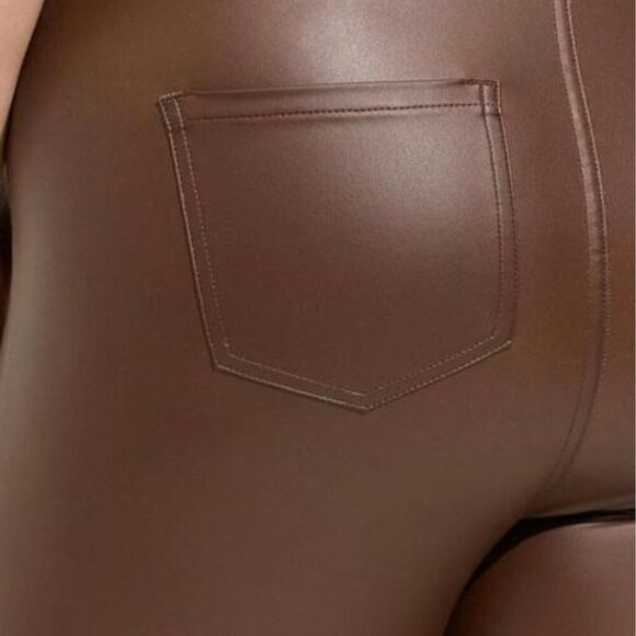Torrid Faux Leather Signature Waist Mid Rise Boot Leggings Brown Sz 2x 18 20 - Picture 2 of 6